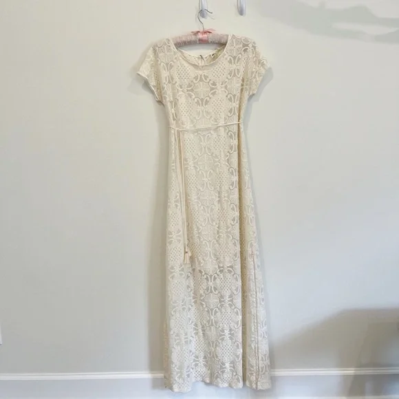 knee length dresses for ladies Anthropologie Moulinette Soeurs Navy Lace Maxi Dress- Size 0  The Saved  Collection